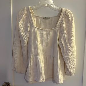 Madewell Cream Peasant Blouse